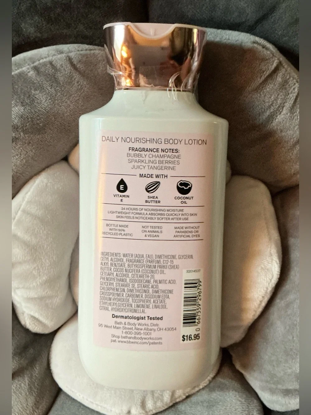 NWT Bath & Body Works Champagne Toast Lotion in White & Rose Gold Bottle